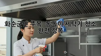 화순군민 주목! ✨ 통돌이 세탁기 청소 완전 정복 🧺
